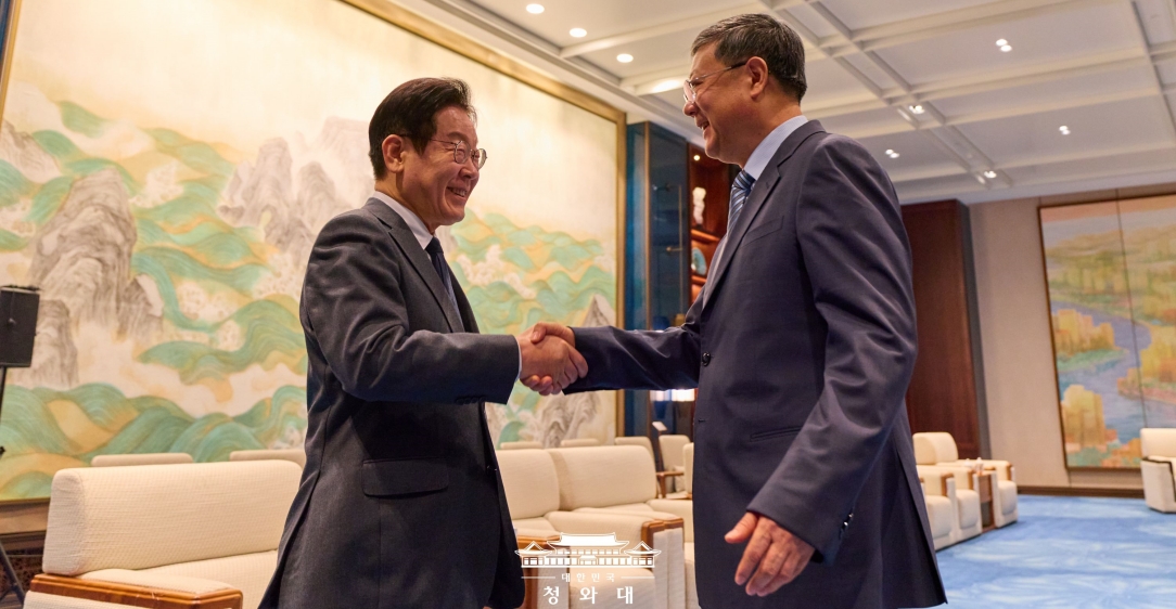 이재명 대통령 천지닝 상하이 당서기 접견                                                  
